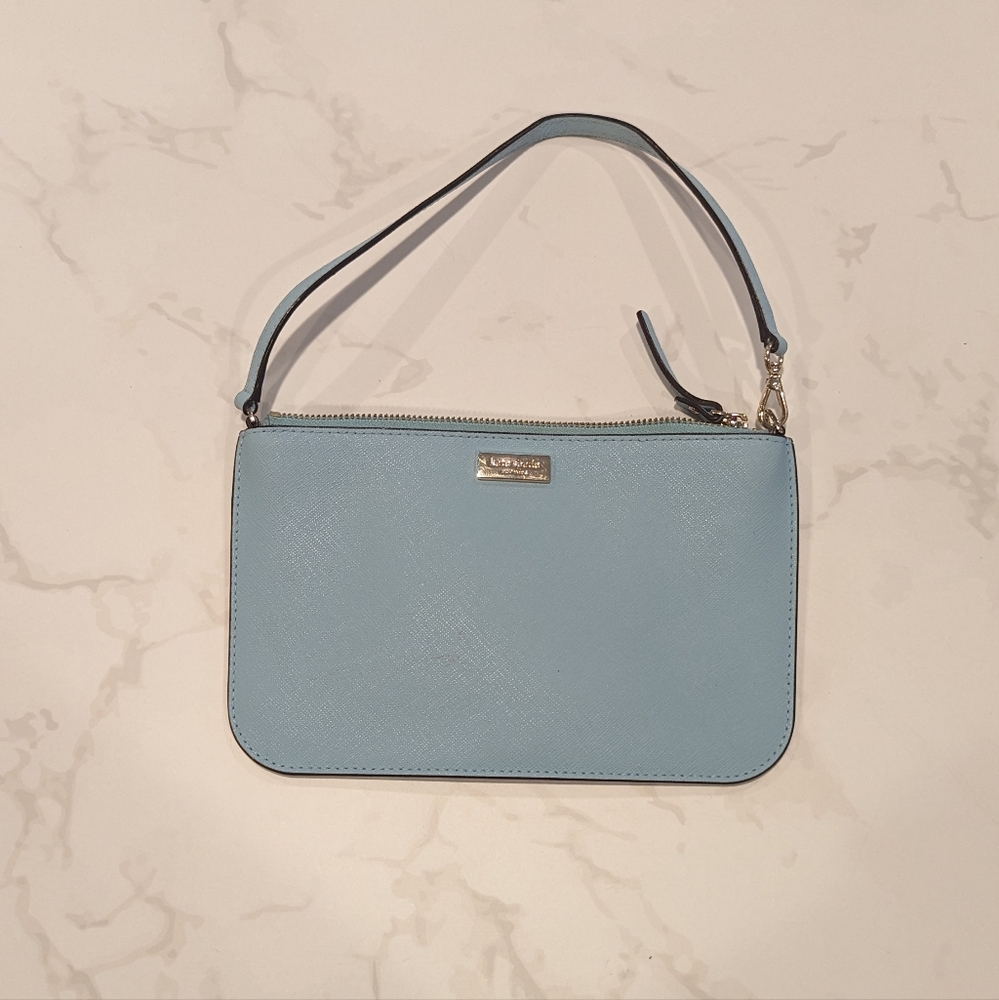Kate Spade Lolly Newbury Lane Leather Wristlet Grace Blue